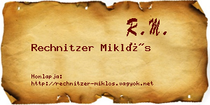 Rechnitzer Miklós névjegykártya